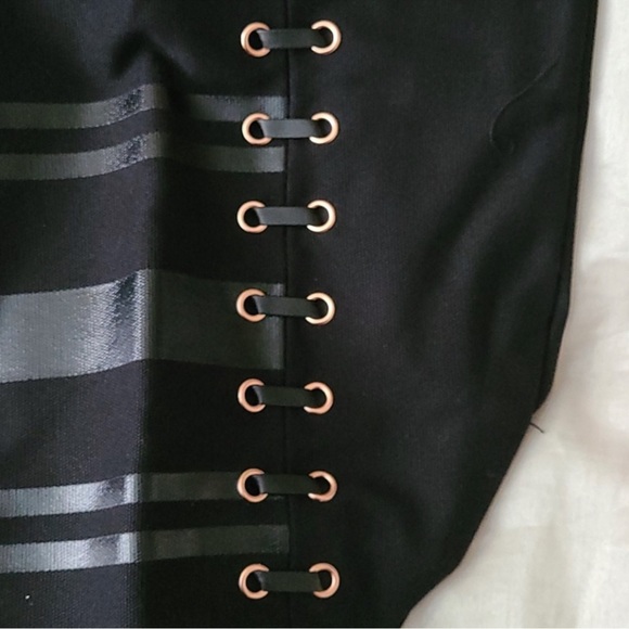 Victorias Secret Lace Up Corset Black & rose Gold Weekender Travel Tote Bag - Picture 8 of 9